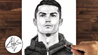 Sketching Cristiano Ronaldo  Drawing Tutorial step by step for beginners [upl. by Donia]