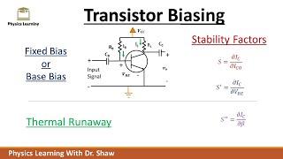 Transistor Biasing  Stability factors  Thermal Runaway  Fixed bias or Base bias [upl. by Shulman638]