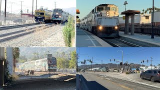 Fast Train Time Railfanning in Glendale CA  Metrolink Commuter Trains [upl. by Zonda]