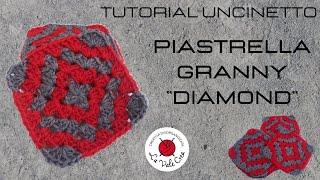 TUTORIAL ITALIANO Uncinetto  Piastrella Granny quotDiamondquot  La Vale Crea [upl. by Brote540]