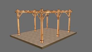 Cedar Pergola Assembly Video  6 Posts  by OLT [upl. by Oigolue]