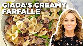 Giada De Laurentiis Farfalle with Cremini Asparagus and Walnuts  Everyday Italian  Food Network [upl. by Idell217]