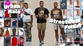 The BEST Sims 4 FREE Male CC Folder 🤩🔥 Urban Summer Streetwear Lookbook ✨  CC Links [upl. by Laius]