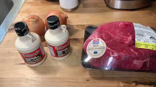 How to Make Crockpot Beef Pot Roast Au Jus Sandwich wJohnnys Brand Sauce Johnnys Au Jus Recipe [upl. by Beatty65]