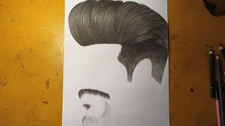 How to sketch hair  Male hair and beard sketching  Realistic charcoal pencil drawing [upl. by Adnamas754]