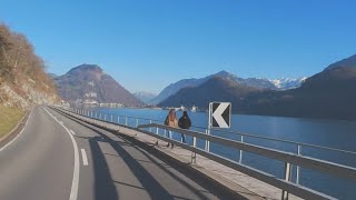 🇨🇭🚘 driving switzerland 4K 🏞️ Iseltwald ➡️ Brünigpass ➡️ Hergiswil ➡️ Luzern HDR [upl. by Hsakiv]