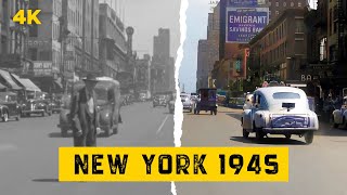 NEW YORK CITY 1945  Upscaled amp Colorized 60 FPS [upl. by Tsirc]