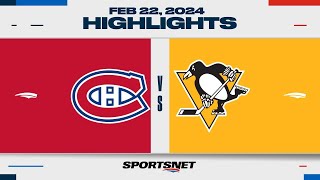 NHL Highlights  Canadiens vs Penguins  February 22 2024 [upl. by Switzer999]