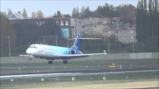 Blue 1 Boeing B7172CM B712 OHBLH  landing  BerlinTegel Airport 1080p [upl. by Soirtimid903]