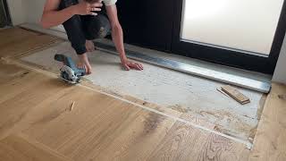 Cutting Kährs Artisan Oak Straw with Bosch Professional GKS 12V26 [upl. by Acinorav290]