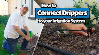 How to Connect Drip Emitters to Your Irrigation System with 14 inch Micro Tubing [upl. by Anoirb]