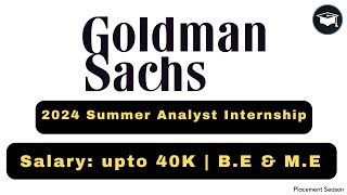 2024 Summer Analyst Program  Goldman Sachs Internship [upl. by Guss]