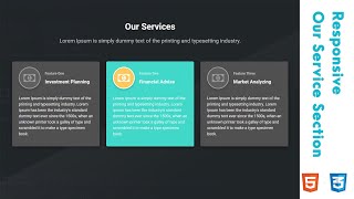 How To Create Responsive our services section using HTML amp CSS  Source Code [upl. by Slorac]