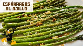 Espárragos Verdes Salteados al Ajillo ¡Receta con Espárrago Triguero [upl. by Esilehc]