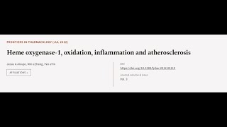 Heme oxygenase1 oxidation inflammation and atherosclerosis  RTCLTV [upl. by Docilla265]