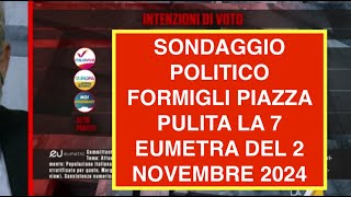 SONDAGGIO POLITICO FORMIGLI PIAZZA PULITA LA 7 EUMETRA DEL 2 NOVEMBRE 2024 [upl. by Akenat143]