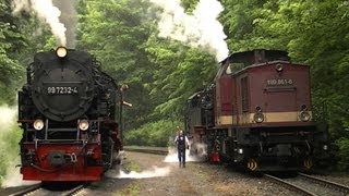 Dampflok 99 7234 Lokschaden in Steinerne Renne  Harzkamel schleppt ab [upl. by Enidaj59]