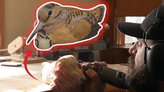 Power Carving A Bird  Making An American Woodcock [upl. by Jae]