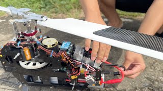 TREX 700E TX16S RF2 flycolor 200A test flight [upl. by Aivlis]