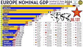 EUROPE vs US STATES NOMINAL GDP COMPARISON [upl. by Guenevere808]