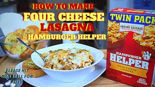 HAMBURGER HELPER LASAGNA HOW TO MAKE FOUR CHEESE LASAGNA HAMBURGER HELPER YOUTUBE RECIPE 2021 [upl. by Llebyram690]