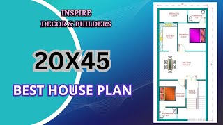 20X45 Building Plan II 900 Sq Ft House Plan II North Facing Home Map II 20X45 Makaan Ka Naksha [upl. by Ayiram]