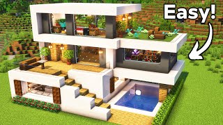 Minecraft Best Modern House Tutorial🏠 [upl. by Rutherfurd]