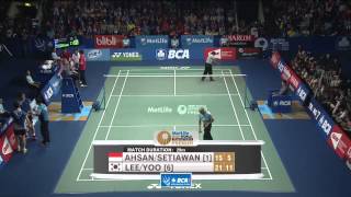 2014 BCA INDONESIA OPEN  F  MD  M AHSANH SETIAWAN 1 INA VS LEE Y DYOO Y S 6 KOR [upl. by Alliscirp]