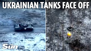 Ukrainian and Russian tanks face off in explosive head to head battle [upl. by Niamart941]