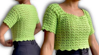 Descubre esta blusa tejida en crochet paso a paso [upl. by Arol336]