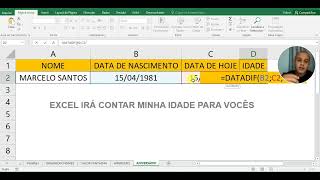 NÃO HÁ MAIS DESCULPAS DE ESQUECIMENTOS  DATA DE ANIVERSÁRIO AUTOMÁTICO FEITO NO EXCEL [upl. by Nnairet]