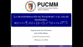 LA TRANSFORMACIÓN DE JOUKOWSKY Y EL USO DE GEOGEBRA  Variables Complejas [upl. by Gnehs]