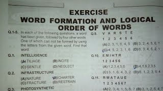 Word formation and logical order of words  Explanation with solved exercise  Question N Answer [upl. by Elleirbag658]