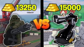 The Juggernaut VS The Railgunner Which Tower Is Better  Roblox Tower Defense X [upl. by Edmonda425]