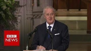 Former Canadian Prime Minister Brian Mulroney gives eulogy  BBC News [upl. by Robinetta]