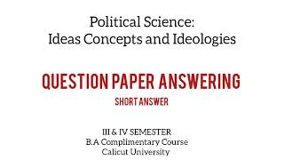 Political Science Ideas Concepts amp IdeologiesFourth SemQuestion and AnswersLast Minute Revising [upl. by Mayap567]