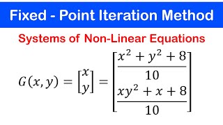 🟢10a  Fixed Point Iteration Method for Multivariable Functions Jacobi and GaussSeidel Method Ex1 [upl. by Neyut]