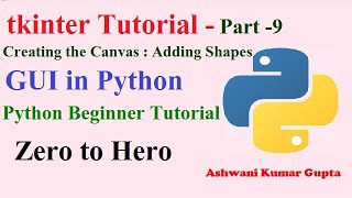 Creating the Canvas Adding Shapes Text amp Image in Tkinter Python beginners tutorial in Hindi  Urdu [upl. by Kira]