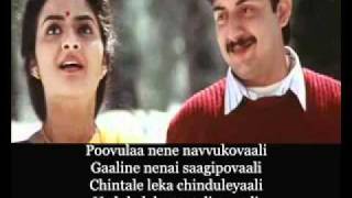 Chinni Chinni AasaTelugu KaraokeManirathnams Roja [upl. by Shugart]