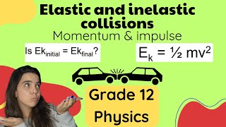 Grade 12 Elastic vs Inelastic collisions Momentum [upl. by Constant]