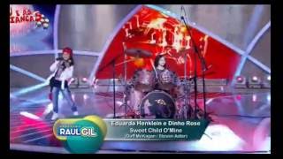 Baterista mirim Eduarda Henklein acompanha Dinho Rose [upl. by Demahom]