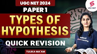 UGC NET Paper 1 Revision  Types of Hypothesis  Paper 1 Quick Revision  Tulika Mam [upl. by Notgnillew]