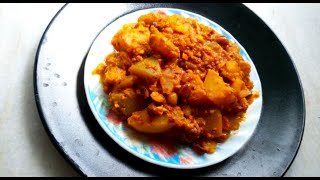 Chana Kumror Chokka  Kumror chokka recipe  Niramish Kumror Chakka  Kaddu Potato Curry [upl. by Ahsilef733]