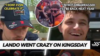 Max Verstappen Reaction on Lando Norris CRAZY Party at Kingsday in Amsterdam  Landos React back [upl. by Anierdna]