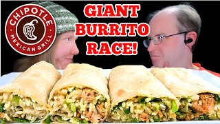 ASMR GIANT CHIPOTLE BURRITO RACE MUKBANG EATING SOUNDS [upl. by Hayyifas529]