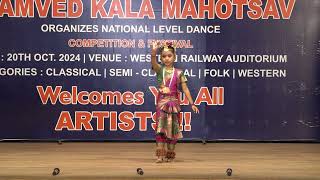 Avani Pawar Performance In Saamved Dance Competition Vadodra  Bharatnatyam Indian Classical Dance [upl. by Attenauq]