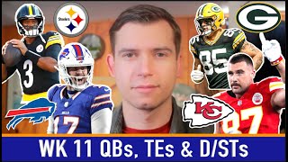 Week 11 QB TE and DST Rankings Top 25  2024 Fantasy Football [upl. by Hnid]