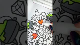 FallOWeen Page Colouring Video mandala coloring ohuhumarkers colorful coloringpage halloween [upl. by Ecirahc]