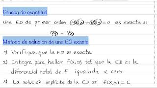 Teoría sobre ED exactas [upl. by Calypso]