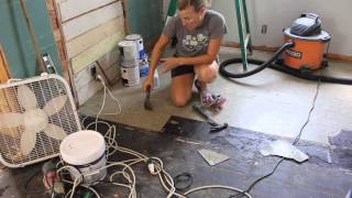 how we removed our asbestos floor tiles [upl. by Ellebasi]